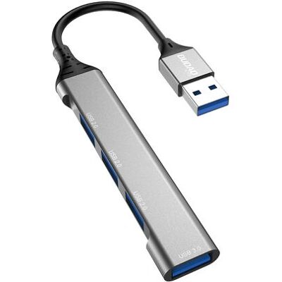 Dudao 4-in-1 USB-Hub Grau - Computerzubehör Dudao 4-in-1 USB-Hub Grau - Computerzubehör