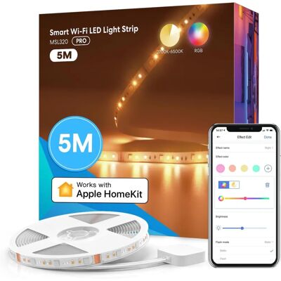 Tira de LED inteligente Meross RGBWW - 5m Interior HomeKit RGBW Tira de LED inteligente Meross RGBWW - 5m Interior HomeKit RGBW
