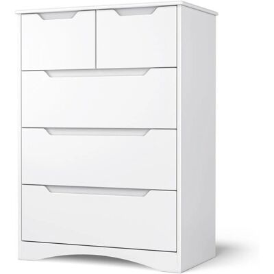 Bealife - 5-Drawer Dresser - Blanco - MDF - Cómoda Bealife - 5-Drawer Dresser - Blanco - MDF - Cómoda