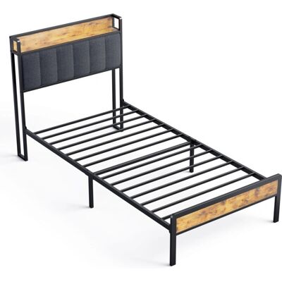 Bealife - 90x200 - Negro - Gris - Bed frame Bealife - 90x200 - Negro - Gris - Bed frame