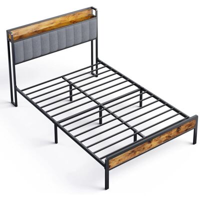 Bealife 140x200 cama metálica - negro/gris - almacenamiento Bealife 140x200 cama metálica - negro/gris - almacenamiento