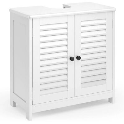Armoire de salle de bain Bealife avec portes persiennes - 60x30x60cm - Publicité Armoire de salle de bain Bealife avec portes persiennes - 60x30x60cm - Publicité