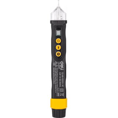 Deli Tools EDL8011 Detector de tensão - Sem contato, 12-1000V, Preto, Amarelo Deli Tools EDL8011 Detector de tensão - Sem contato, 12-1000V, Preto, Amarelo