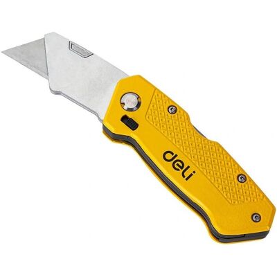Deli Tools EDL006Z Cuchillo multiusos - Amarillo, Extensible, 5 hojas extra Deli Tools EDL006Z Cuchillo multiusos - Amarillo, Extensible, 5 hojas extra
