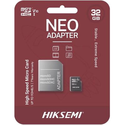 Hiksemi 32GB UHS-I Klasse 10 MicroSDHC + Adapter - Speicherkarten Hiksemi 32GB UHS-I Klasse 10 MicroSDHC + Adapter - Speicherkarten