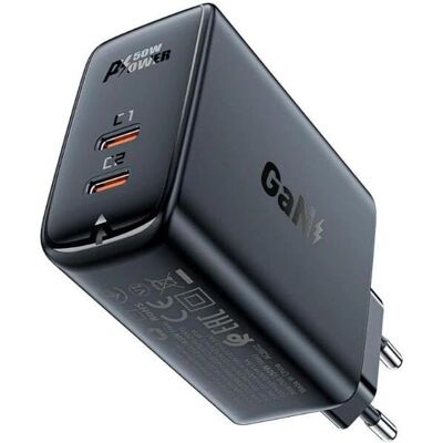 Caricatore da Parete Acefast A29 - Doppio USB-C 50W - Ricarica Veloce Caricatore da Parete Acefast A29 - Doppio USB-C 50W - Ricarica Veloce