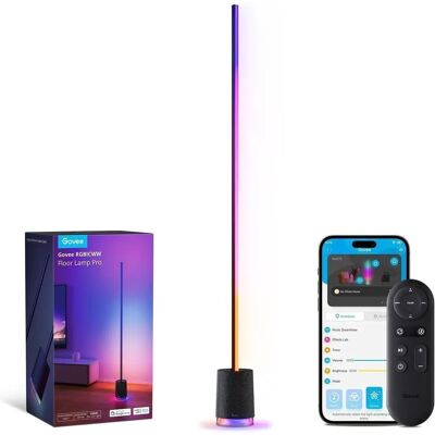 Govee Černá RGBICWW Stojací Lampa s Reproduktorem a Ovládáním přes Aplikaci - Stojací Lampa Govee Černá RGBICWW Stojací Lampa s Reproduktorem a Ovládáním přes Aplikaci - Stojací Lampa