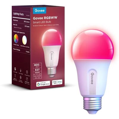 Govee LED Smart-Lampe - Adjustable 9W RGB - E27 - 800lm Govee LED Smart-Lampe - Adjustable 9W RGB - E27 - 800lm