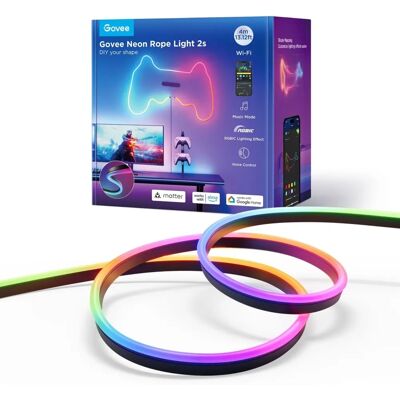 Govee Schwarz 4m Neon-Streifenlicht - LED RGB Flexibel Innen Außen Govee Schwarz 4m Neon-Streifenlicht - LED RGB Flexibel Innen Außen