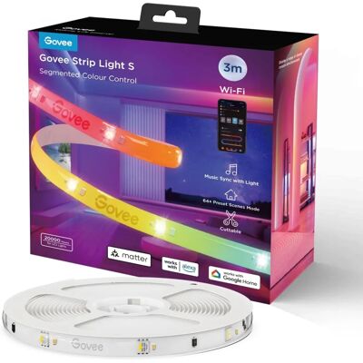 Govee LED-Streifen - RGBIC, 3 Meter, Weiß - LED Streifen Govee LED-Streifen - RGBIC, 3 Meter, Weiß - LED Streifen