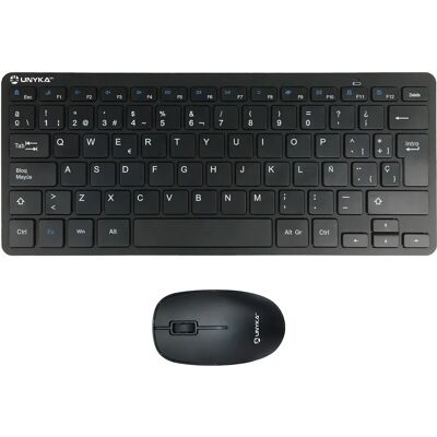 Set de Teclado y Ratón Inalámbrico UNYKAch UK505447 - Negro - Oficina Set de Teclado y Ratón Inalámbrico UNYKAch UK505447 - Negro - Oficina