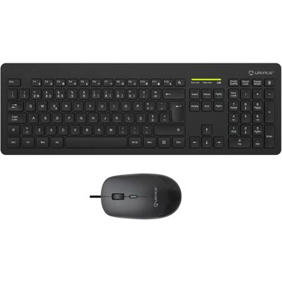 UNYKAch MK212 PRO Wireless Keyboard Mouse Combo - Portuguese Black UNYKAch MK212 PRO Wireless Keyboard Mouse Combo - Portuguese Black