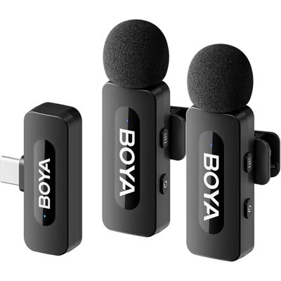 BOYA BY-V20 Draadloos Microfoon Systeem - Omnidirectioneel, Oplaadbaar, Android USB-C BOYA BY-V20 Draadloos Microfoon Systeem - Omnidirectioneel, Oplaadbaar, Android USB-C