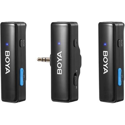 Sistema de microfone sem fio BOYA - Omnidirecional, Canal Duplo, USB-C/Lightning/3.5mm Sistema de microfone sem fio BOYA - Omnidirecional, Canal Duplo, USB-C/Lightning/3.5mm
