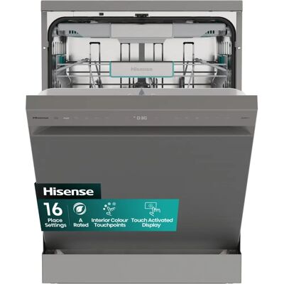 Hisense HS673A90XUK Silver Dishwasher - 16 Place Settings - Freestanding Hisense HS673A90XUK Silver Dishwasher - 16 Place Settings - Freestanding