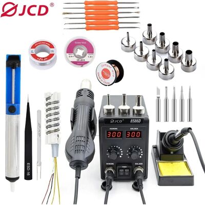 JCD 8586D - Soldering Station - 2-in-1 750W Hot Air Gun LCD Dual Display JCD 8586D - Soldering Station - 2-in-1 750W Hot Air Gun LCD Dual Display