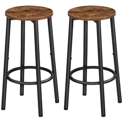 Hoobro - Ebf03by01 - Rustic Brown + Black - 30x30x64 cm - Barhocker Hoobro - Ebf03by01 - Rustic Brown + Black - 30x30x64 cm - Barhocker