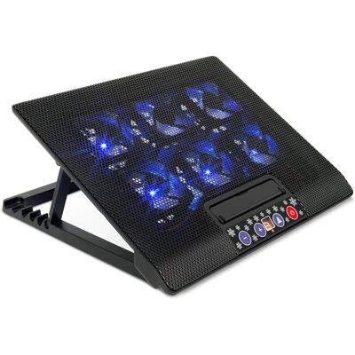 Almohadilla de enfriamiento Uten para portátil - 6 ventiladores, ajustable, 12-17 pulgadas Almohadilla de enfriamiento Uten para portátil - 6 ventiladores, ajustable, 12-17 pulgadas