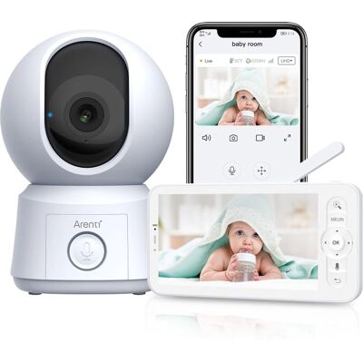 Arenti Babafigyelő Kamera - 1080p, AI Mozgásérzékelés, Éjszakai látás Arenti Babafigyelő Kamera - 1080p, AI Mozgásérzékelés, Éjszakai látás
