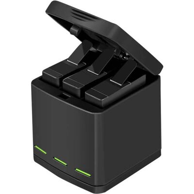 Chargeur Telesin pour Caméra d'Action - Noir - 3 Emplacements pour GoPro Hero 8 + 2 Batteries Chargeur Telesin pour Caméra d'Action - Noir - 3 Emplacements pour GoPro Hero 8 + 2 Batteries