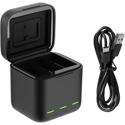 Telesin S0-BCG-10-TGP 3-batterilader for GoPro Hero 13 Black Telesin S0-BCG-10-TGP 3-batterilader for GoPro Hero 13 Black