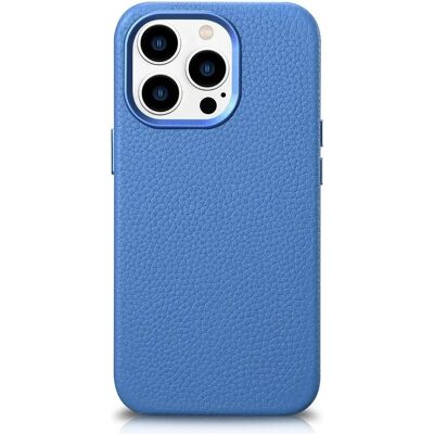 Étui en Cuir iCarer pour iPhone 14 Pro Max - Bleu Clair - Coque de Téléphone - Publicité Étui en Cuir iCarer pour iPhone 14 Pro Max - Bleu Clair - Coque de Téléphone - Publicité