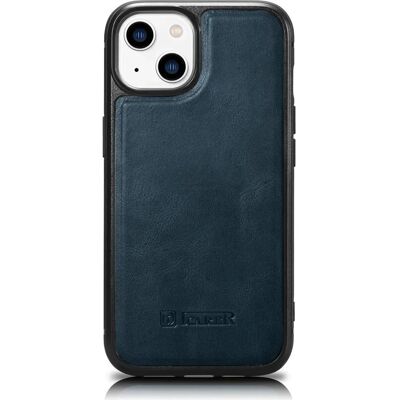 Étui en Cuir Huile Cire iCarer pour iPhone 14 - Bleu - Étui de Téléphone - Publicité Étui en Cuir Huile Cire iCarer pour iPhone 14 - Bleu - Étui de Téléphone - Publicité