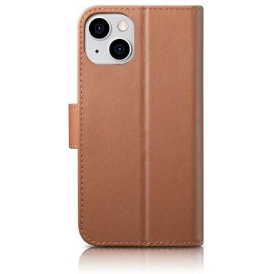 iCarer Leder Wallet Fall für iPhone 14 - RFID Schutz, Braun iCarer Leder Wallet Fall für iPhone 14 - RFID Schutz, Braun