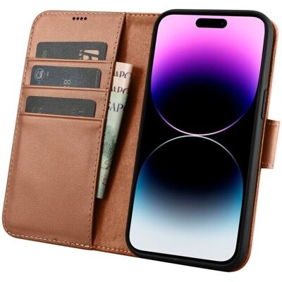iCarer Nahkainen lompakkokotelo iPhone 14 Pro Max - Ruskea iCarer Nahkainen lompakkokotelo iPhone 14 Pro Max - Ruskea