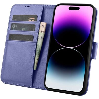 iCarer Leder Wallet Case für iPhone 14 Pro Max - RFID-Blockierung Lila iCarer Leder Wallet Case für iPhone 14 Pro Max - RFID-Blockierung Lila