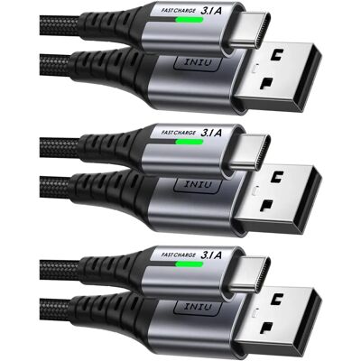 Iniu USB-C Kabel - 50cm Zwart - Gereviseerd Iniu USB-C Kabel - 50cm Zwart - Gereviseerd