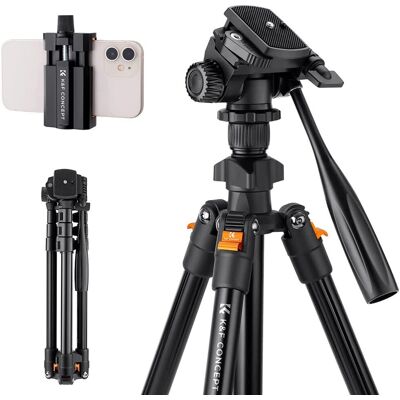 Trépied K&F Concept avec Tête Vidéo et Support Mobile Trépied K&F Concept avec Tête Vidéo et Support Mobile