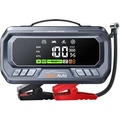 YABER Jump Starter met Compressor - 6000A 26800mAh Snelle Oplading YABER Jump Starter met Compressor - 6000A 26800mAh Snelle Oplading