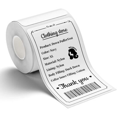 Niimbot - Labels - 40x70mm - 110 vellen - Wit - voor B21, B1, B3S, K3, B31 Niimbot - Labels - 40x70mm - 110 vellen - Wit - voor B21, B1, B3S, K3, B31