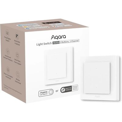 Aqara Světelný spínač H2 EU Zigbee Thread - 2 Tlačítka, 1 Kanál Aqara Světelný spínač H2 EU Zigbee Thread - 2 Tlačítka, 1 Kanál