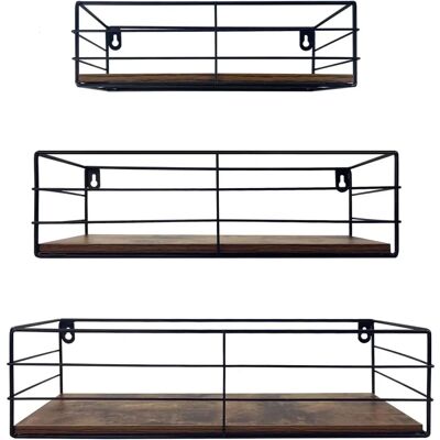 EYMPEU Vloerplank - Ruimtebesparend houten wandrek Set van 3 EYMPEU Vloerplank - Ruimtebesparend houten wandrek Set van 3