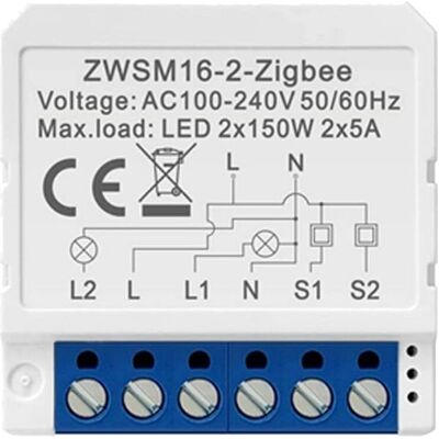 Módulo de interruptor inteligente 2 canales ZigBee - Módulo de interruptor inteligente Módulo de interruptor inteligente 2 canales ZigBee - Módulo de interruptor inteligente