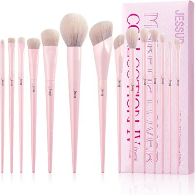 Jessup Modèle T495 Ensemble de 14 Pinceaux de Maquillage Rose - Publicité Jessup Modèle T495 Ensemble de 14 Pinceaux de Maquillage Rose - Publicité