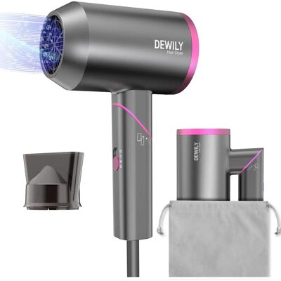 Dewily Hair Dryer - 1800W Ionic Foldable - Hair Dryer Travel Dewily Hair Dryer - 1800W Ionic Foldable - Hair Dryer Travel