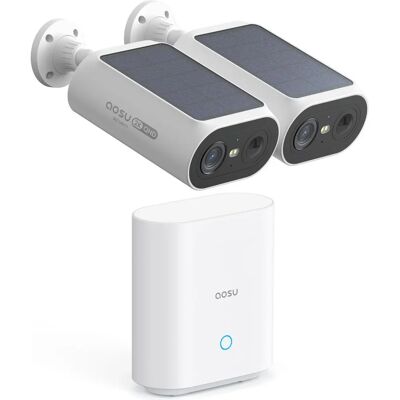 Aosu 3MP WiFi Säkerhetskamera Sol med Homebase & 2 Kameror - Ingen Månatliga Avgifter Aosu 3MP WiFi Säkerhetskamera Sol med Homebase & 2 Kameror - Ingen Månatliga Avgifter