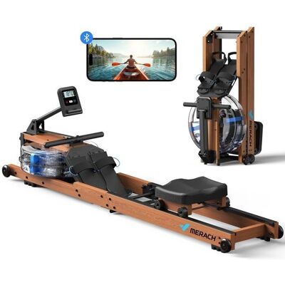 Machine à Ramer à Eau Merach - 6 Niveaux de Résistance - Pliable, Bois Massif, Bluetooth - Publicité Machine à Ramer à Eau Merach - 6 Niveaux de Résistance - Pliable, Bois Massif, Bluetooth - Publicité