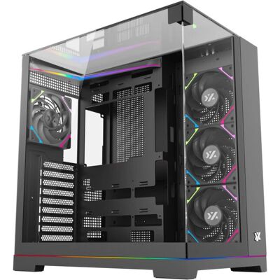 XYZ Tesseract A-RGB Turm - Gaming-PC-Gehäuse mit 4 Lüftern XYZ Tesseract A-RGB Turm - Gaming-PC-Gehäuse mit 4 Lüftern