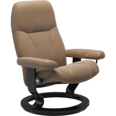 Stressless Consul - almond PALOMA - PALOMA-Leder - Schwarze Basis - Sessel Stressless Consul - almond PALOMA - PALOMA-Leder - Schwarze Basis - Sessel