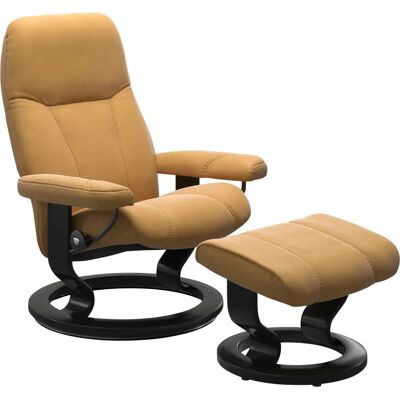 STRESSLESS Consul - Gelber Leder Relaxsessel mit Classic Base STRESSLESS Consul - Gelber Leder Relaxsessel mit Classic Base