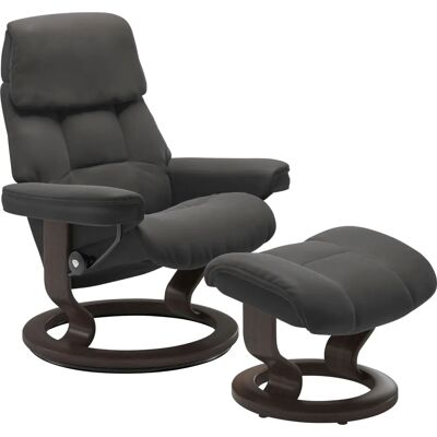 Stressless Ruby - Ergonomischer Relaxsessel Leder Grau mit Wenge-Fuß Stressless Ruby - Ergonomischer Relaxsessel Leder Grau mit Wenge-Fuß