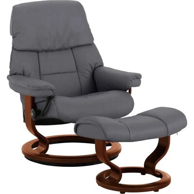 STRESSLESS Ruby - Ergonomischer Relaxsessel Leder Grau Classic Basis M STRESSLESS Ruby - Ergonomischer Relaxsessel Leder Grau Classic Basis M