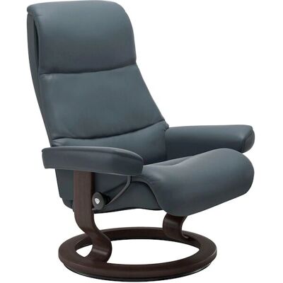 Stressless View Leder Relaxsessel - Dreh & Relax - 78cm Wenge Blau Stressless View Leder Relaxsessel - Dreh & Relax - 78cm Wenge Blau