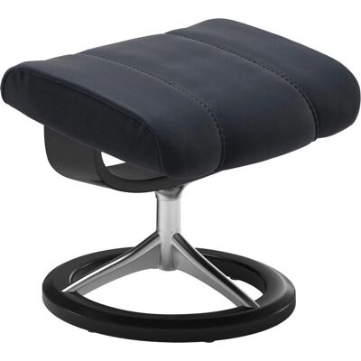 Stressless Consul Fußhocker - Shadow Blau PALOMA - Signature Base Schwarz Stressless Consul Fußhocker - Shadow Blau PALOMA - Signature Base Schwarz