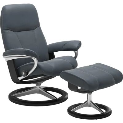 Stressless Consul - atlantic blue BATICK - Black Signature Base - Sessel Stressless Consul - atlantic blue BATICK - Black Signature Base - Sessel