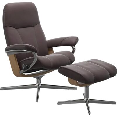 STRESSLESS Consul Relaxsessel - Relaxsessel mit Hocker, Leder, Cross Base STRESSLESS Consul Relaxsessel - Relaxsessel mit Hocker, Leder, Cross Base